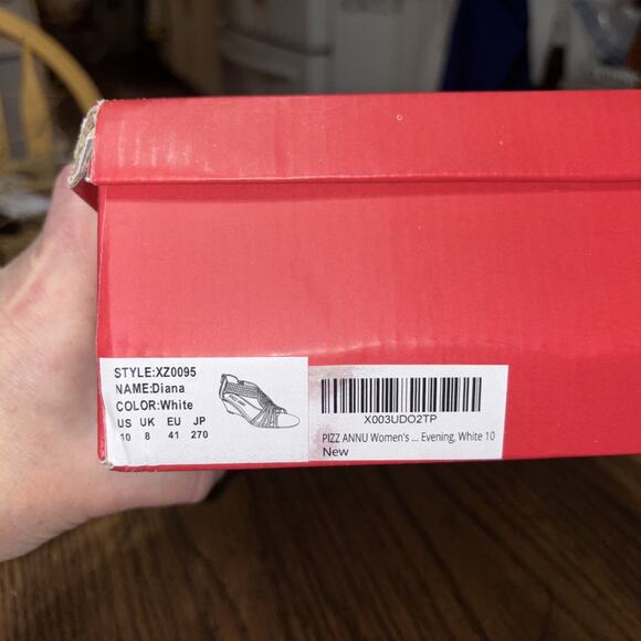 Pizz Annu Diana XZ0095 White Sz 10 Wedding Shoes - Picture 5 of 15